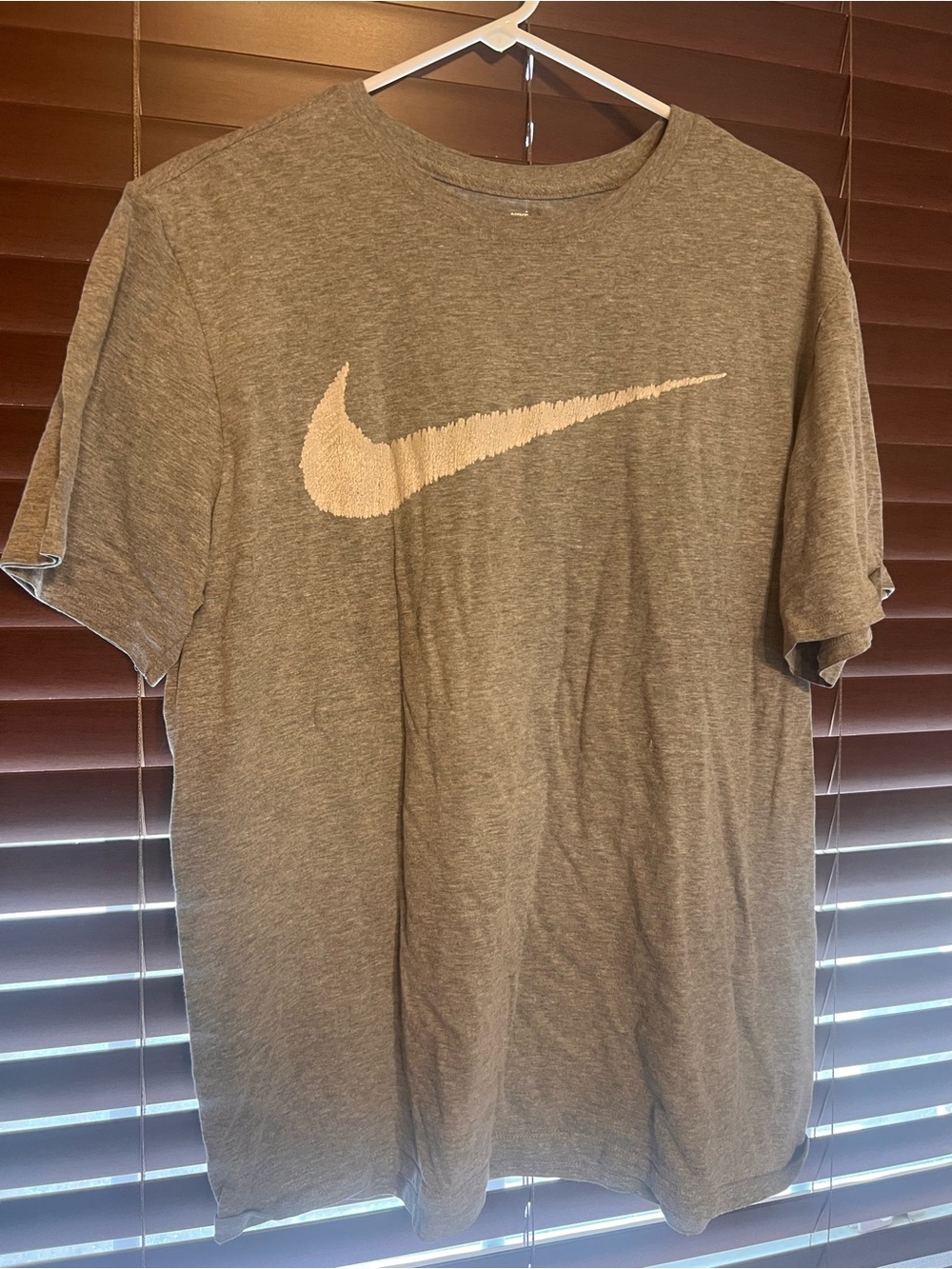 Nike Gray Short-Sleeve Tee with White Swoosh